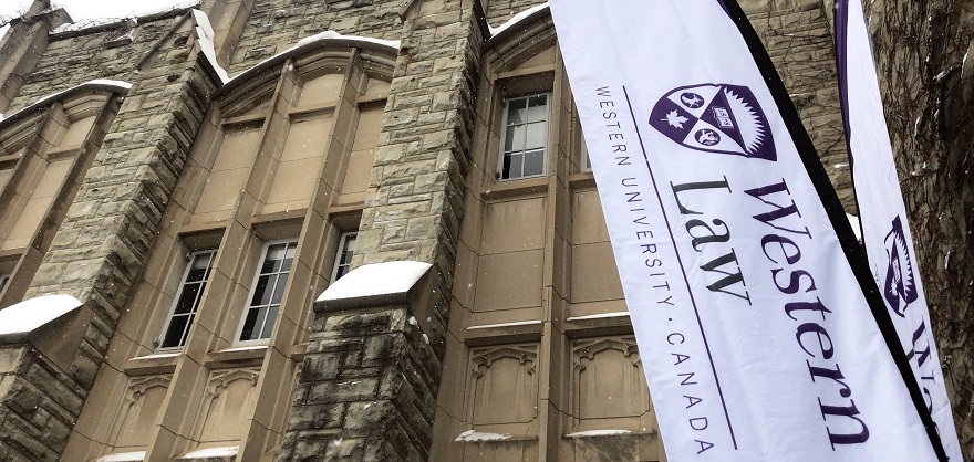 Western law building in the winter
